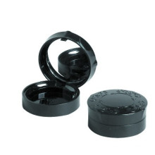 Heiß! Kreisförmige schwarz kosmetische Verpackungen erröten Container Kosmetiktasche mit Spiegel